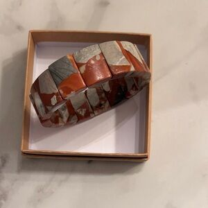 Chunky Orange and Gray Stone Bracelet